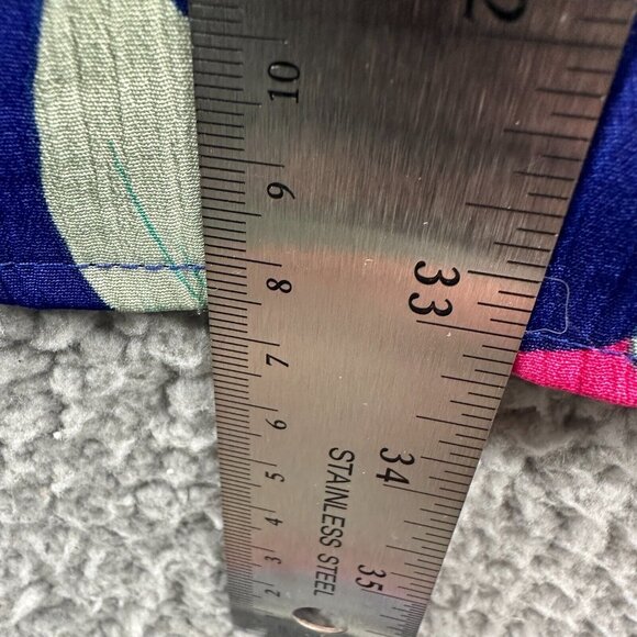 Victorias Secret Womens‎ Pajama Top Small Blue Floral Button Front Gold Label - Picture 8 of 9